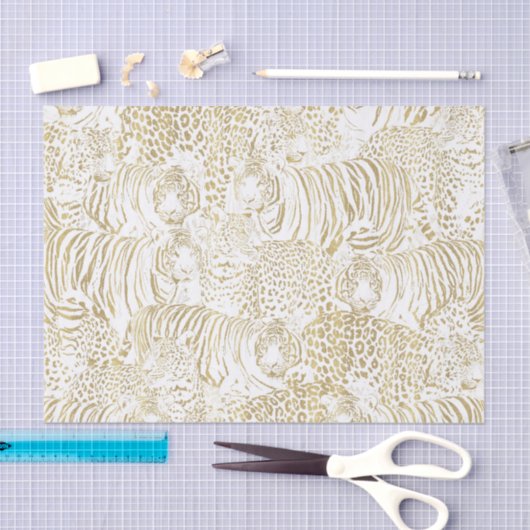 Gold Leopard Tiger-Muster Seidenpapier (Handwerk)