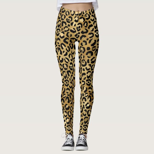 Gold-Leoparden-Muster-Leggings Leggings (Vorderseite)