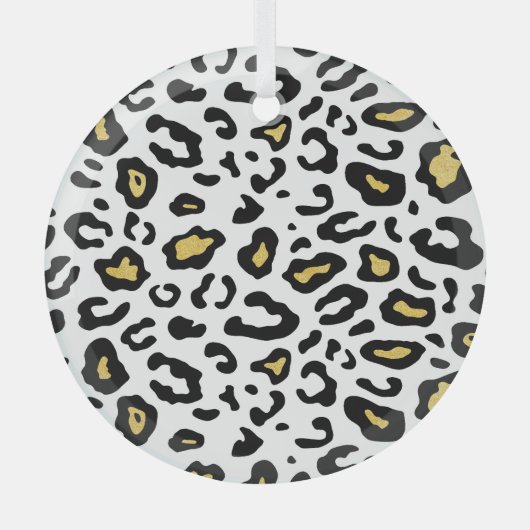 Gold Leopardenprint, nahtlos Muster. Ornament Aus Glas (Vorderseite)