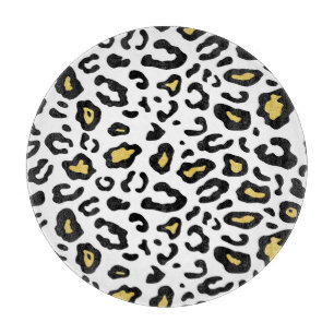 Gold Leopardenprint, nahtlos Muster. Schneidebrett