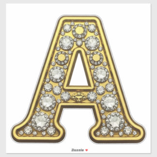 Gold Letter A Encrusted With Diamonds Jewelry Aufkleber