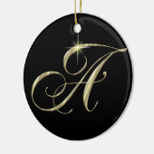 Gold Letter A Monogram, Initial Ornament Fan Pull (Links)