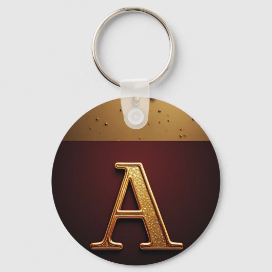 Gold Letter A Monogram With Dripping Metall Schlüsselanhänger (Vorderseite)