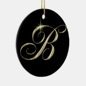 Gold Letter B Monogram, Initial Ornament Fan Pull (Rechts)