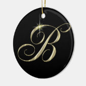 Gold Letter B Monogram, Initial Ornament Fan Pull (Links)