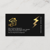 Gold Letter E Electrician Lightning Service Visitenkarte (Rückseite)