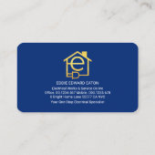 Gold Letter-e Home Electrical Circuit Visitenkarte (Rückseite)