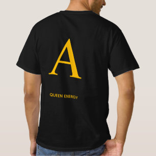 Gold Letter  Ein Queen Energy Shirt – Luxus Schwar