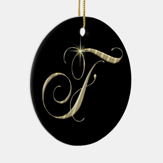 Gold Letter F Monogram, Initial Ornament Fan Pull (Rechts)