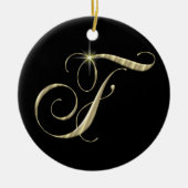 Gold Letter F Monogram, Initial Ornament Fan Pull (Vorne)