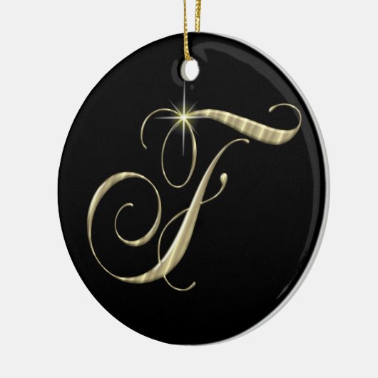 Gold Letter F Monogram, Initial Ornament Fan Pull (Links)