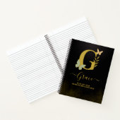Gold Letter G Butterfly Notebook-Abdeckung Notizblock (Innenseite)