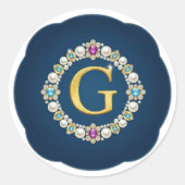 Gold Letter G Pendant Embellished With Pearls Runder Aufkleber (Vorderseite)