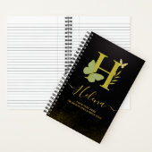 Gold Letter H Butterfly Spiral Notebook Notizblock (Innen)