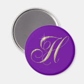 Gold Letter H Monogram Erstgeschenk Magnet (Vorderseite/Rückseite)