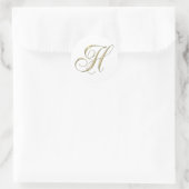 Gold Letter H Monogram Erstgeschenk Runder Aufkleber (Tasche)