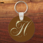 Gold Letter H Monogram Erstgeschenk Schlüsselanhänger (Vorderseite)
