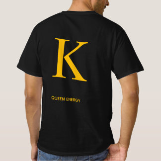 Gold Letter k Queen Energy Shirt – Luxus Schwarz 