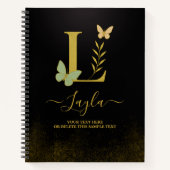 Gold Letter L Butterfly Notebook-Abdeckung Notizblock (Vorderseite)