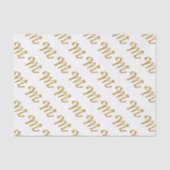 Gold Letter M Monogram Tissue Paper Seidenpapier (Vorderseite)