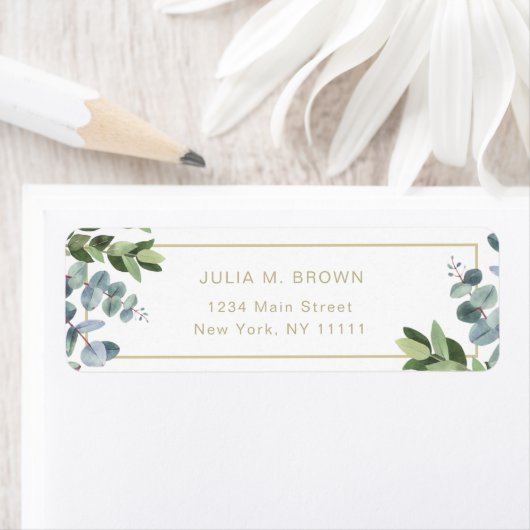 Gold Letter Modern Greenerity Return Address Label (Insitu)