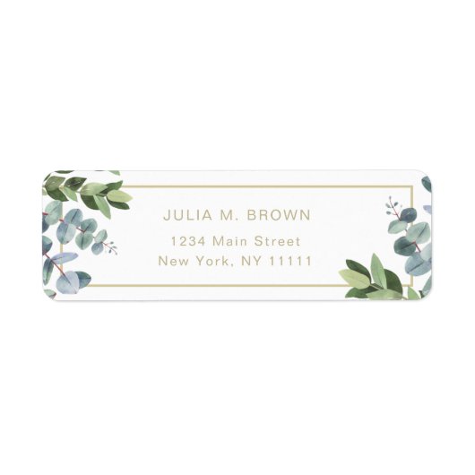 Gold Letter Modern Greenerity Return Address Label (Vorne)