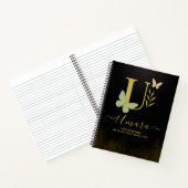 Gold Letter U Butterfly Notebook-Abdeckung Notizblock (Innenseite)