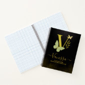 Gold Letter V Butterfly Notebook-Abdeckung Notizblock (Innenseite)