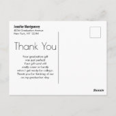 Gold Letters für Black AbschlussVielen Dank Postkarte (Rückseite)