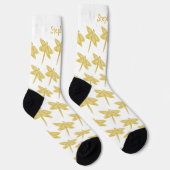 Gold Libellen-Design Socken (Rechts)