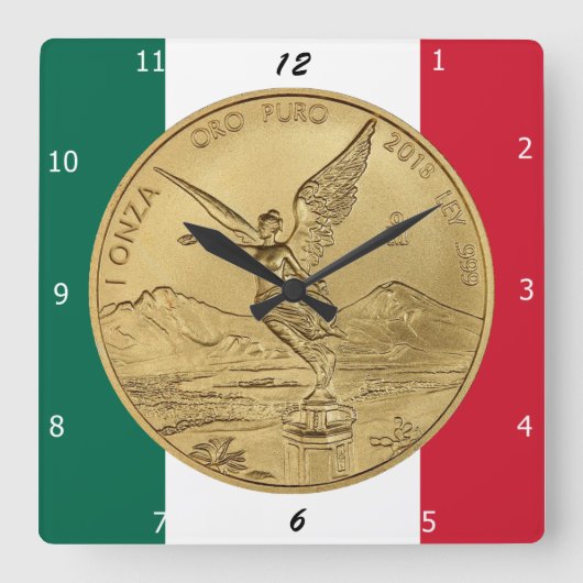 GOLD LIBERTAD COIN QUADRATISCHE WANDUHR (Vorderseite)