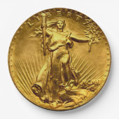 Gold-Liberty-Dollar Pappteller (Vorderseite)