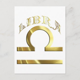 Gold Libra Symbol Astrologie Zodiac Postkarte