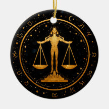 Gold Libra Zodiac Scales