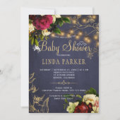 Gold Lichter Winter rustikale Marine Baby Dusche Einladung (Vorderseite)