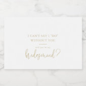 Gold Liebe Extravaganter Script Bridesmaid Vorschl Schaumweinetikett (Einzelnes Label)