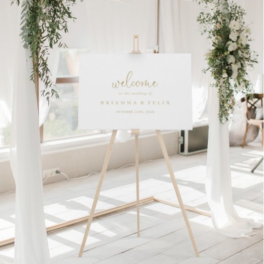 Gold Liebe Extravagantes Script Hochzeitszeichen Poster