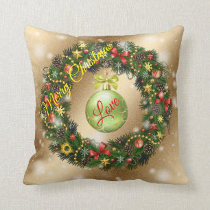 Gold Liebe Frohe Weihnachten Kissen