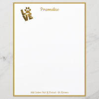 Gold Liebe für Ihr Pet-Pfosten Druckpapier