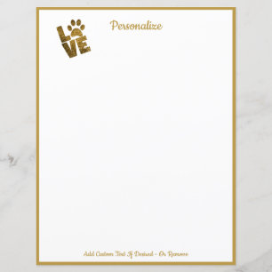 Gold Liebe für Ihr Pet-Pfosten Druckpapier