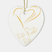 Gold Liebe Hearts Keramik Ornament (Links)