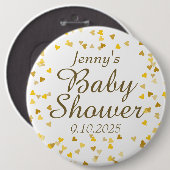 Gold Liebe Herz Babydusche / Sprinkle / Paare Button (Vorne & Hinten)