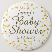 Gold Liebe Herz Babydusche / Sprinkle / Paare Button (Vorderseite)