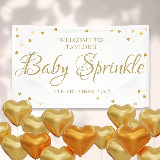 Gold Liebe Herzlich willkommen im Baby Sprinkle Du Banner