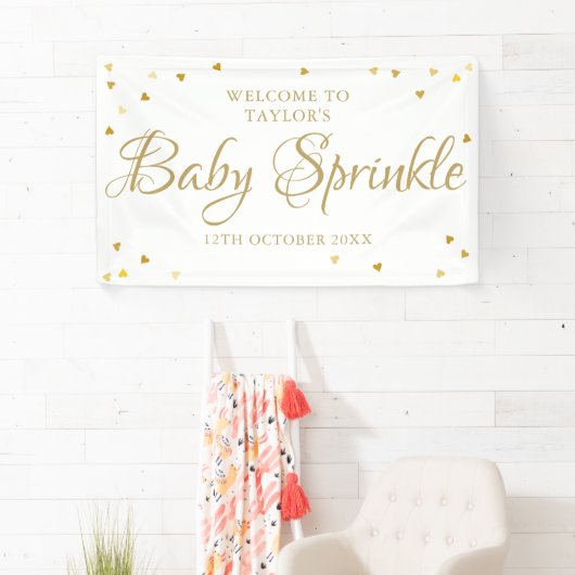 Gold Liebe Herzlich willkommen im Baby Sprinkle Du Banner (Insitu)
