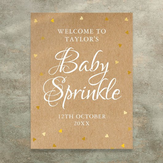 Gold Liebe Hört Baby Sprinkle Boho Begrüßungszeich Poster