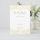 Gold Liebe Hört Confetti Signature-UAWG RSVP Karte (Stehend Vorderseite)