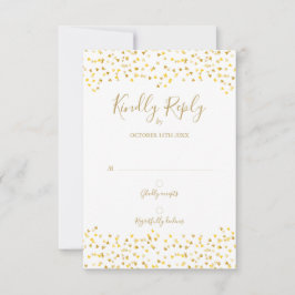 Gold Liebe Hört Confetti Signature-UAWG RSVP Karte