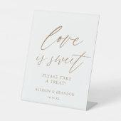 Gold Liebe ist süß Bitte nehmen Sie eine Leckerei Sockelschild (Vorderseite)