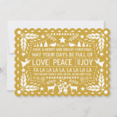 Gold Liebe Peace Jopapel picado Weihnachten (Vorderseite)